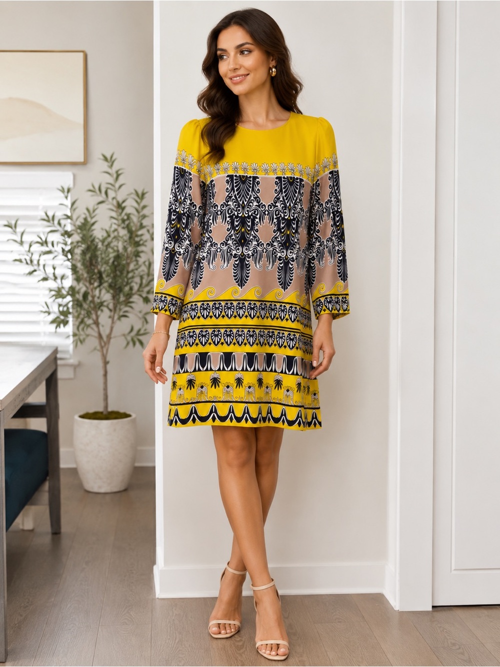 J.Crew 100% SILK Dress Sz 4 Bright Print Summer Vacation Resort Easy Shift EUC